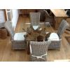1.2m Reclaimed Teak Root Square Dining Table with 4 Latifa Chairs - 3